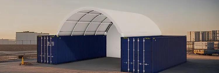 80x80x25 Double Truss Container Canopy Shelter - Reinforced Series