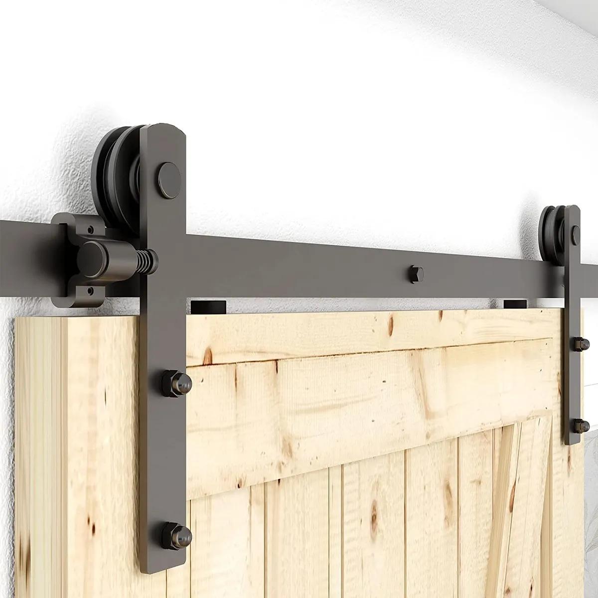 6.6 Feet Heavy Duty Sturdy Sliding Barn Door Hardware Kit, I Shape Hanger, Fit 36-40 Inch Wide Door Panel