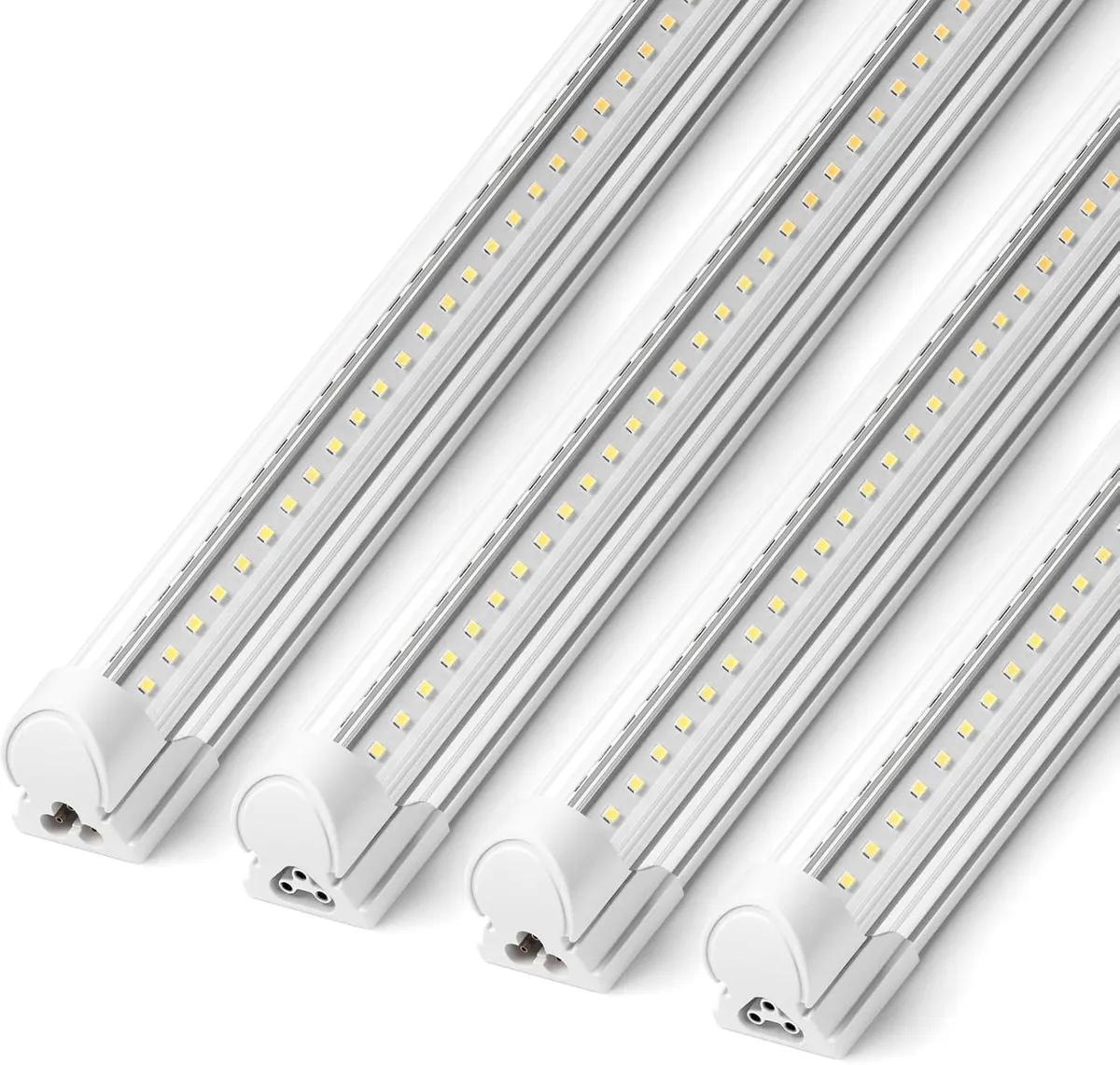 T8 72W LED Shop Lights 8FT 5000K 10000LM | Clear Cover & V Shape Tube | BAX72