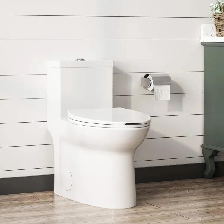 DV-1F52508 Symmetry One Piece Toilet 1.1/1.6 GPF Elongated Standard Toilet with Comfortable Seat Height (Seat Included)
