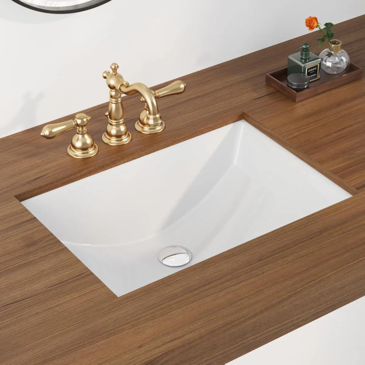 DV-1U101 Vitreous China Undermount Rectangular Bathroom Sink