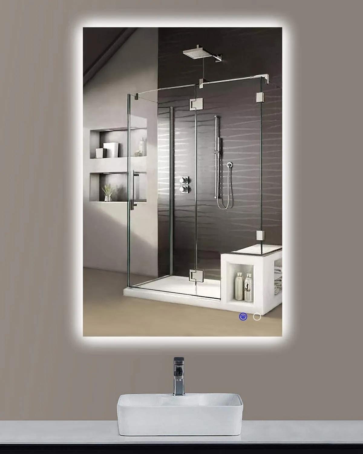 24"x36" LED Backlit Mirror Bathroom Vanity Mirror Wall Mounted Lighted Mirror Anti-Fog Dimmable Rectangular Mirror