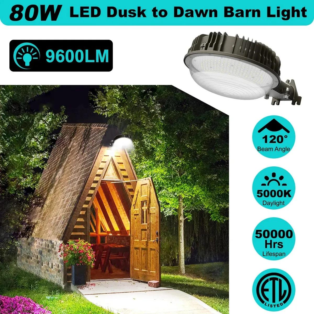 Barn Light - Avata Series, 80W, 9600lm, 5000K with Photocell