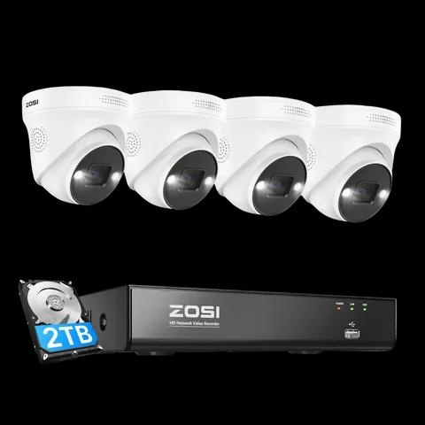 C225 4K PoE Security Camera System (8CH, 4 Cameras)