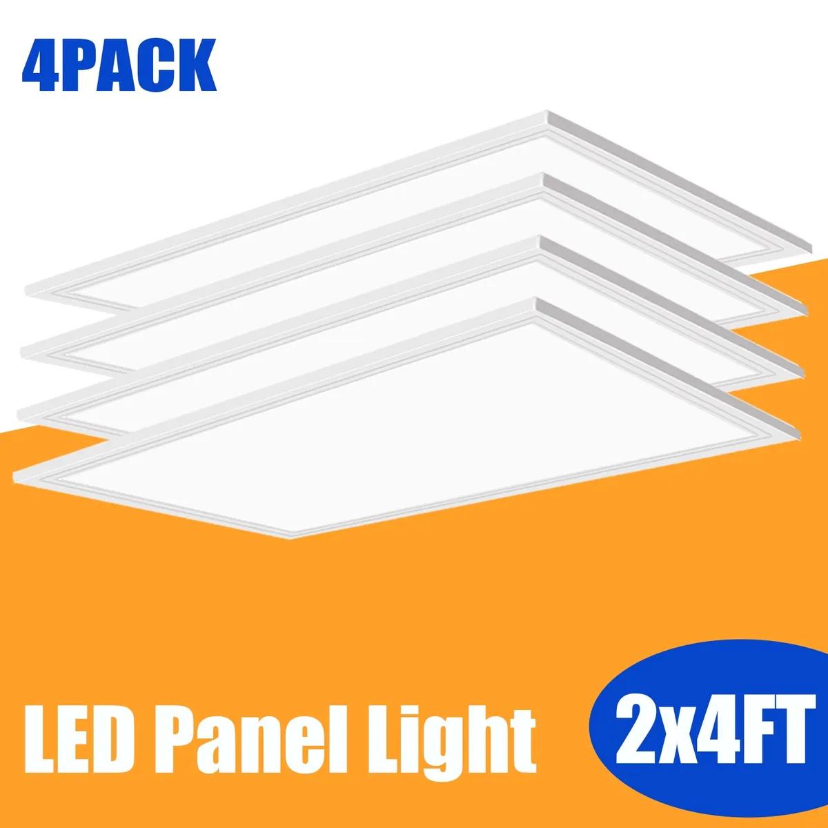 2x4 LED Flat Panel Light Drop Ceiling Lights, 7800 Lumens, 5000K Daylight White Recessed Edge-Lit LED Flush Mount