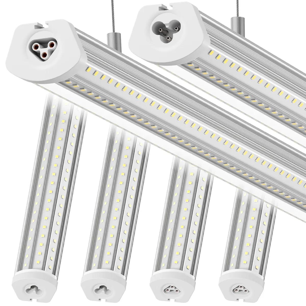 T8 140W LED Shop Lights 8FT 5000K 17000LM | Clear Cover, V Shape Tube & Hanging | BAX140a