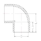 UPVC DIN PN16 90° Elbow — 20 to 200