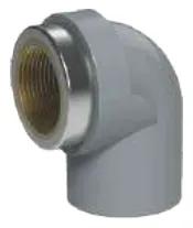 CPVC ASTM SCH80 Female Elbow (Brass Insert) — 1/2"×1/2" to 1"