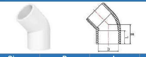UPVC ASTM SCH40 45° Elbow — 1/2" to 4"