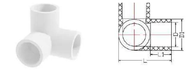 UPVC ASTM SCH40 Side Outlet Elbow — 1/2" to 3/4"