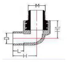 CPVC ASTM D2846 Male Elbow (Brass Insert) A — 1/2"×1/2" to 1"×1"