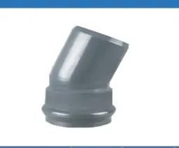 UPVC DIN Rubber Joint PN10 22.5° Elbow (F/S) — 225 to 315