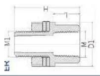 CPVC ASTM D2846 Male-Female Tank Adapter — 1/2"×1/2" to 1"