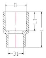 CPVC ASTM D2846 Reducing Coupling — 3/4"×1/2" to 2"x1-1/2"