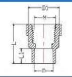 CPVC ASTM D2846 Male-Female Tank Adapter — 3/4" to 1"