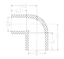 UPVC ASTM SCH80 Reducing Elbow — 3/4"×1/2" to 1"×3/4"