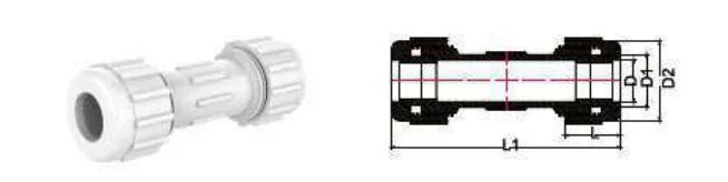 UPVC ASTM SCH40 Compression Coupling — 1/2" to 4"