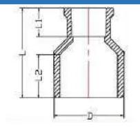 PVC-U NBR 5648 Reducing Coupling — 32×20 to 50×32