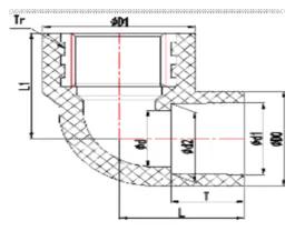 UPVC DIN Threaded Elbow — 20×1/2" to 32×1"