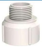PVC-U BSP Thread Adaptor — 3/4"×1/2" to 1"×3/4"
