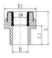UPVC ASTM SCH80 Female Adapter (Brass Insert) — 1/2"×1/2" to 2"