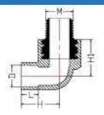 CPVC ASTM D2846 Female Elbow (Brass Insert) C — 1/2"×1/2" to 1"×3/4"