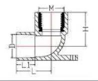 CPVC ASTM D2846 Ear Brass Elbow — 1/2"×1/2" to 3/4"×1/2"