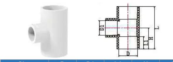 UPVC ASTM SCH40 Reducing Tee — 3/4"×1/2" to 4"×3"