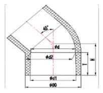 PVC PN10 45° Elbow — 20 to 400