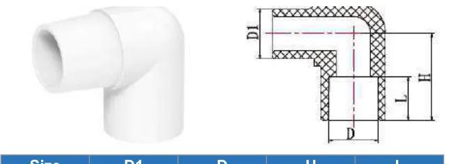 UPVC ASTM SCH40 Street Elbow — 1/2" to 1"