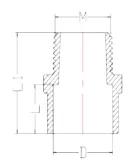 UPVC DIN PN16 Male Adapter (HEX) — 20×1/2" to 110×4"