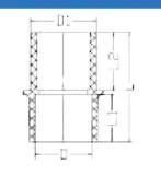CPVC ASTM D2846 Female Tee (Brass Insert) C — 1/2" to 2"