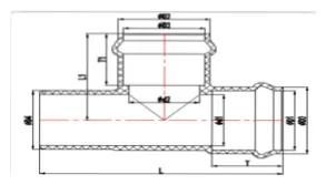 UPVC DIN Rubber Joint PN10 Y Tee (F/F/S) — 110 to 315