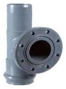 UPVC DIN Rubber Joint PN10 Tee with Flange Branch (F/S) — 110 to 315×200