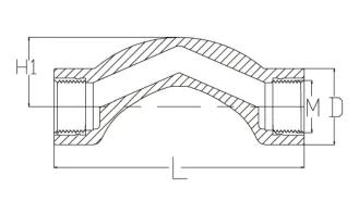 PVC-U BSP Thread Over Bend (Brass Insert) — 1/2" to 2"