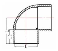 UPVC DIN PN16 90° Elbow — 50 to 110