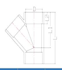 UPVC DIN PN16 Skew Tee — 50 to 63