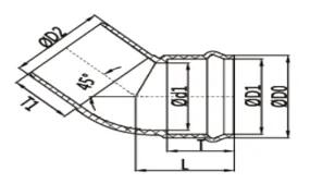 UPVC DIN Rubber Joint PN10 45° Elbow (F/S) — 200 to 315