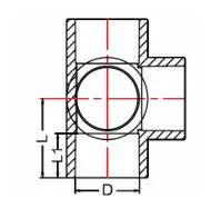 UPVC DIN PN16 Side Outlet Tee — 32
