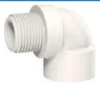 PVC-U BSP Thread Male Elbow — 1/2"