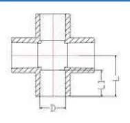 UPVC DIN PN16 Cross — 25 to 32