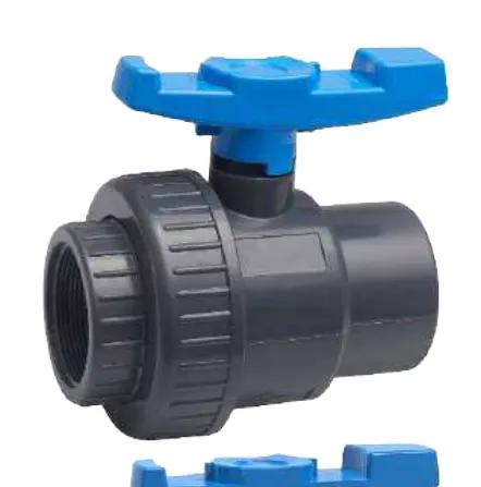 UPVC DIN/ANSI/JIS/BS/NPT/BSPT Single & Double Union Ball Valve — DN15 (1/2") to DN100 (4")