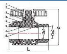 CPVC ASTM D2846 Single Union Valve — 1/2" to 2"